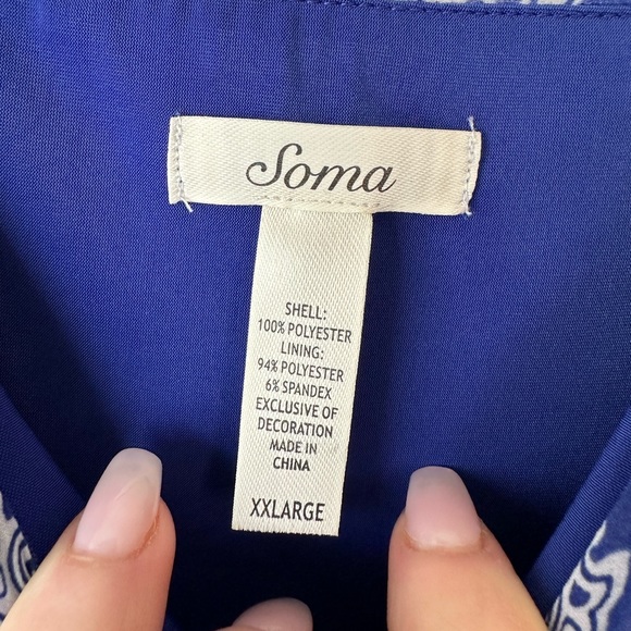 Soma Women’s Chiffon Flounce Short Dress Spirit Paisley Jewel (Size XXL) - Picture 5 of 7